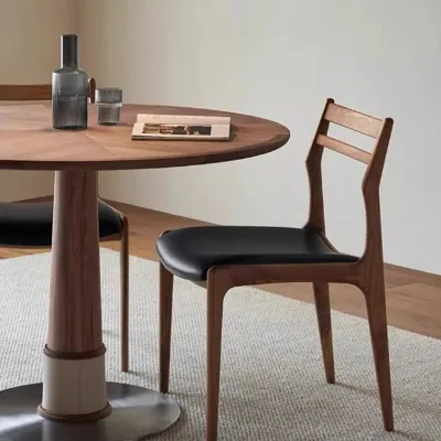 Upholstered Ladder Back Wooden Dining Chair