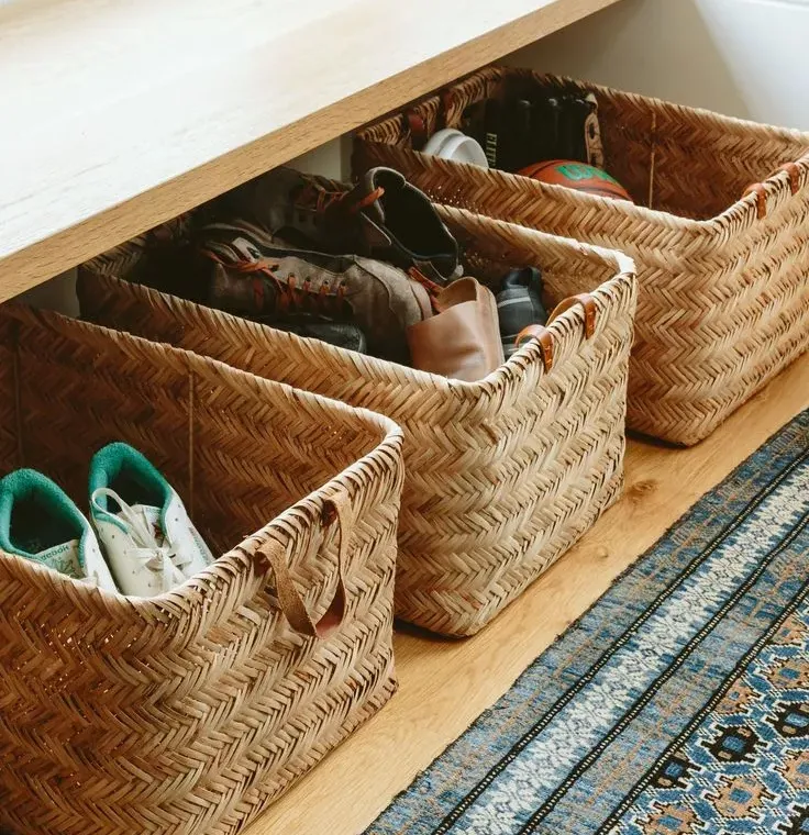 Wicker Shoe Baskets