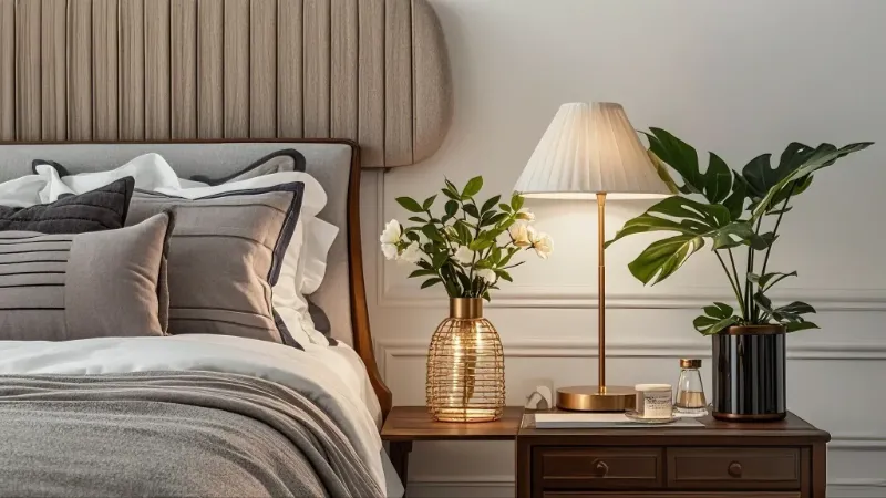 table lamp on nightstand