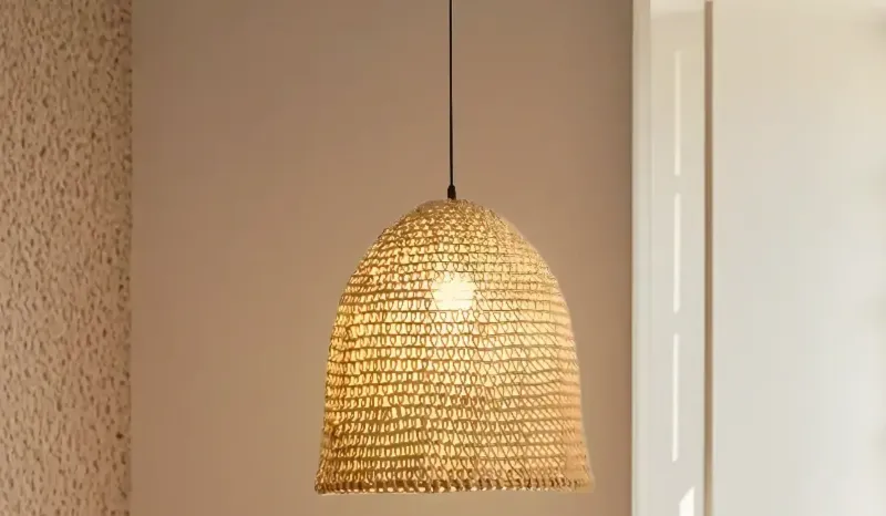 Rustic Rattan Pendant Light