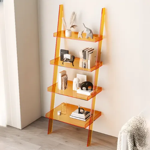 Modern H Ladder Open Bookshelf with 4 Shelves  Image - 8 | homeyfad
