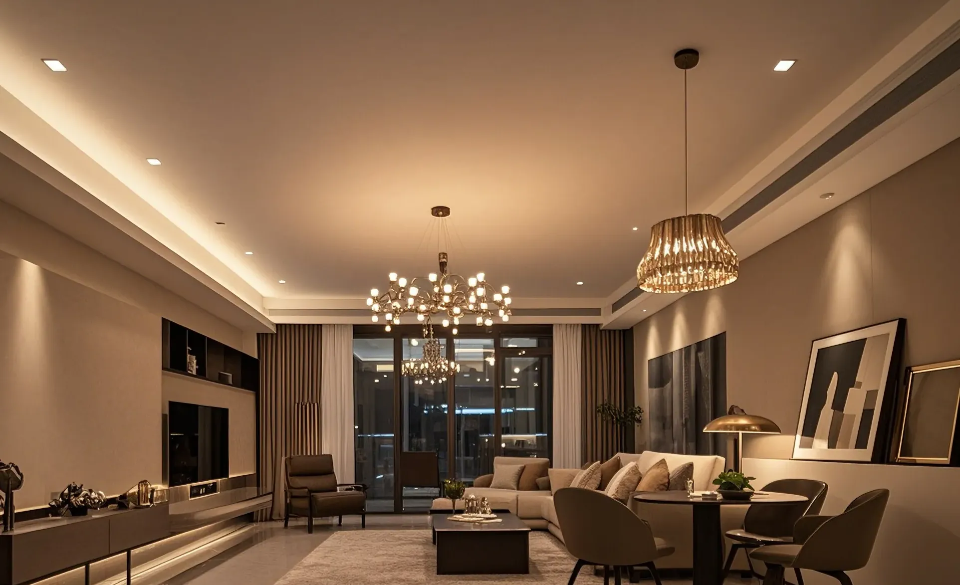layered lighting for living room