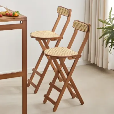 Rattan Counter Bar Stools with Back