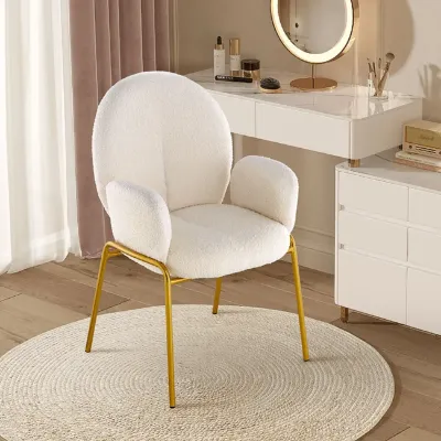 Upholstered Dining Chair with Gold Legs