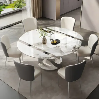 Extendable Round Dining Table