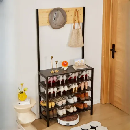 Shoe Rack with Hooks
