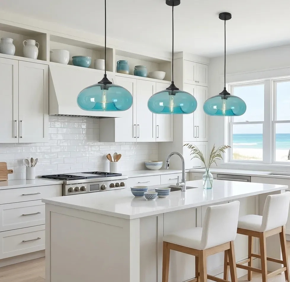 Glass Pendant Lights for Kitchen Island