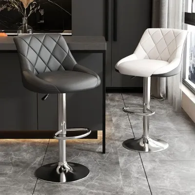 Adjustable Swivel Leather Bar Stools