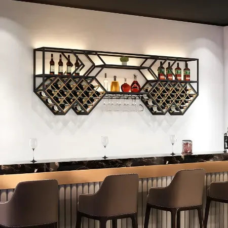 Wall-Mounted Metal Wine Rack | homeyfad