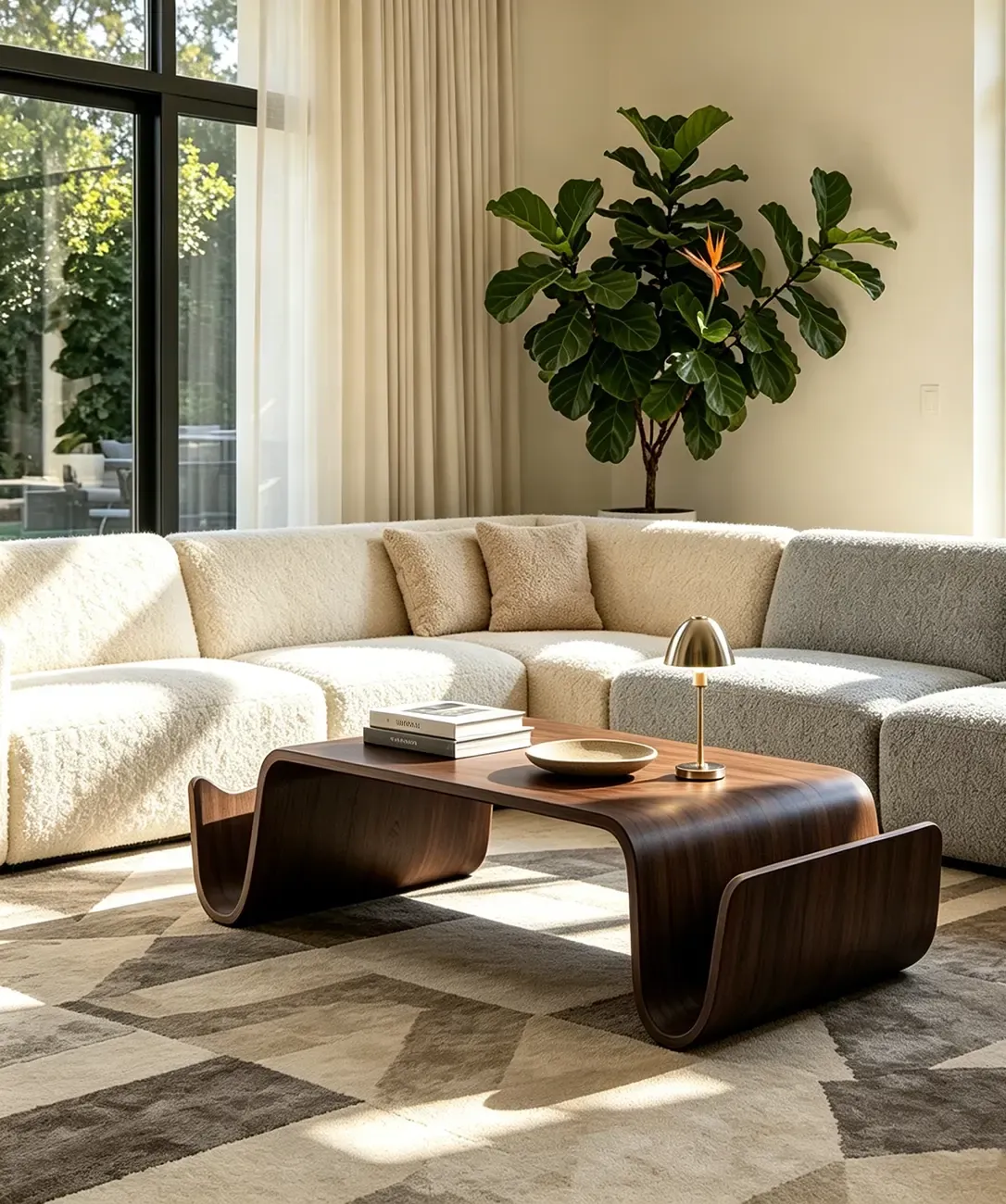Modern Bentwood Minimalist Large Coffee Table Image - 3 | homeyfad