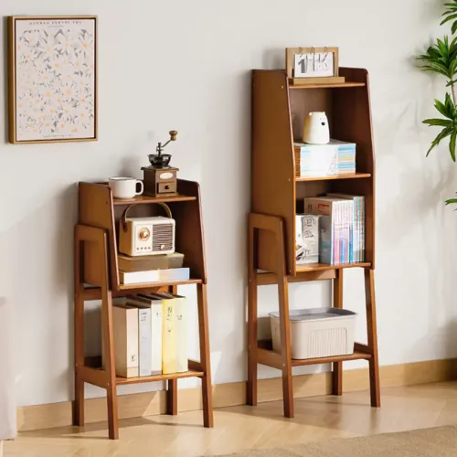 Modern Wooden Ladder Bookcase for Living Room Storage Image - 1 | homeyfad