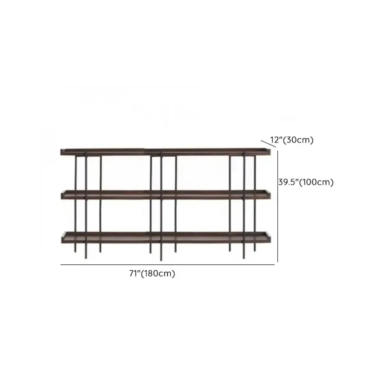 Industrial Etagere Bookshelf Metal and Wood 5-Tier Open Storage | homeyfad