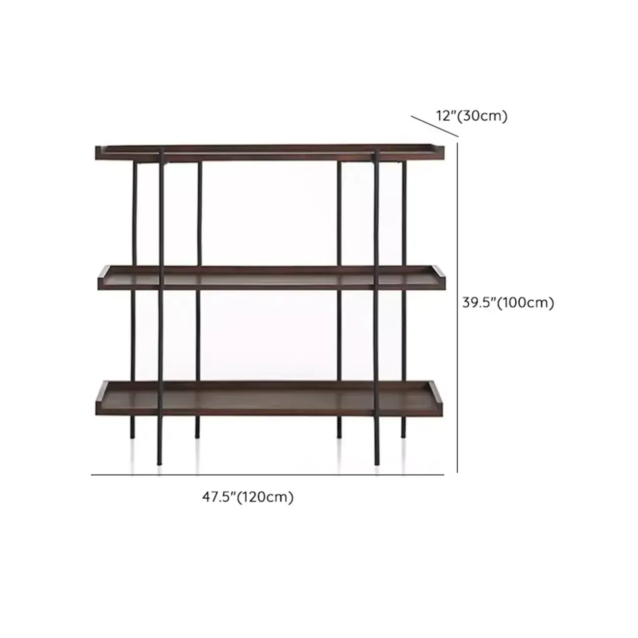 Industrial Etagere Bookshelf Metal and Wood 5-Tier Open Storage