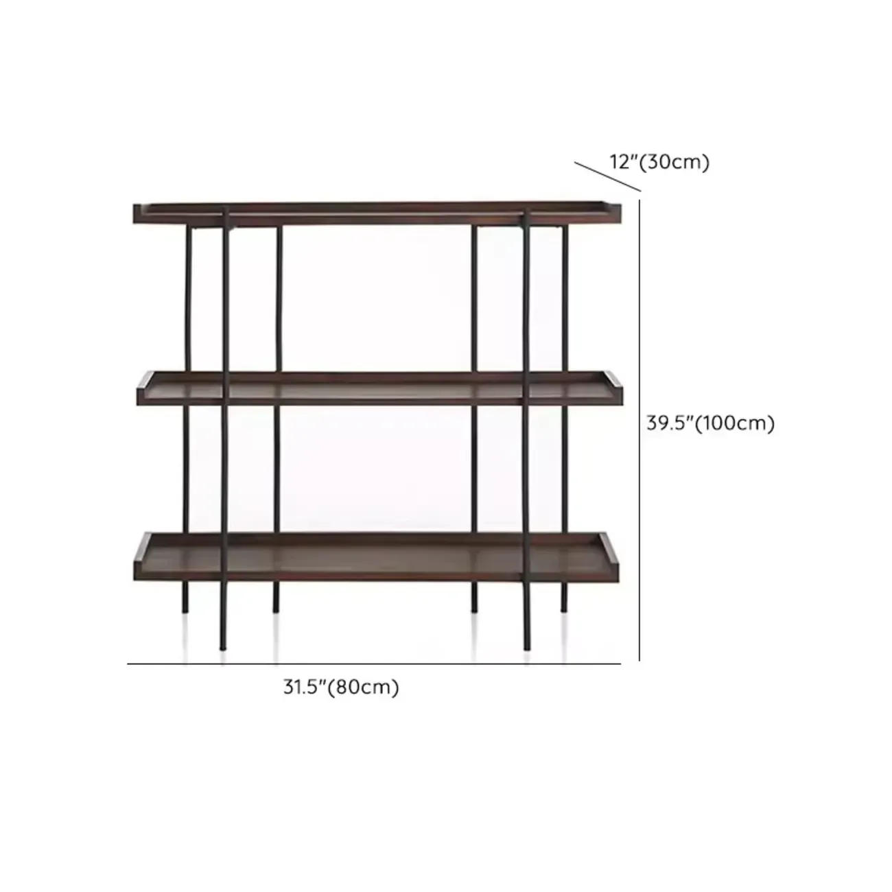 Industrial Etagere Bookshelf Metal and Wood 5-Tier Open Storage