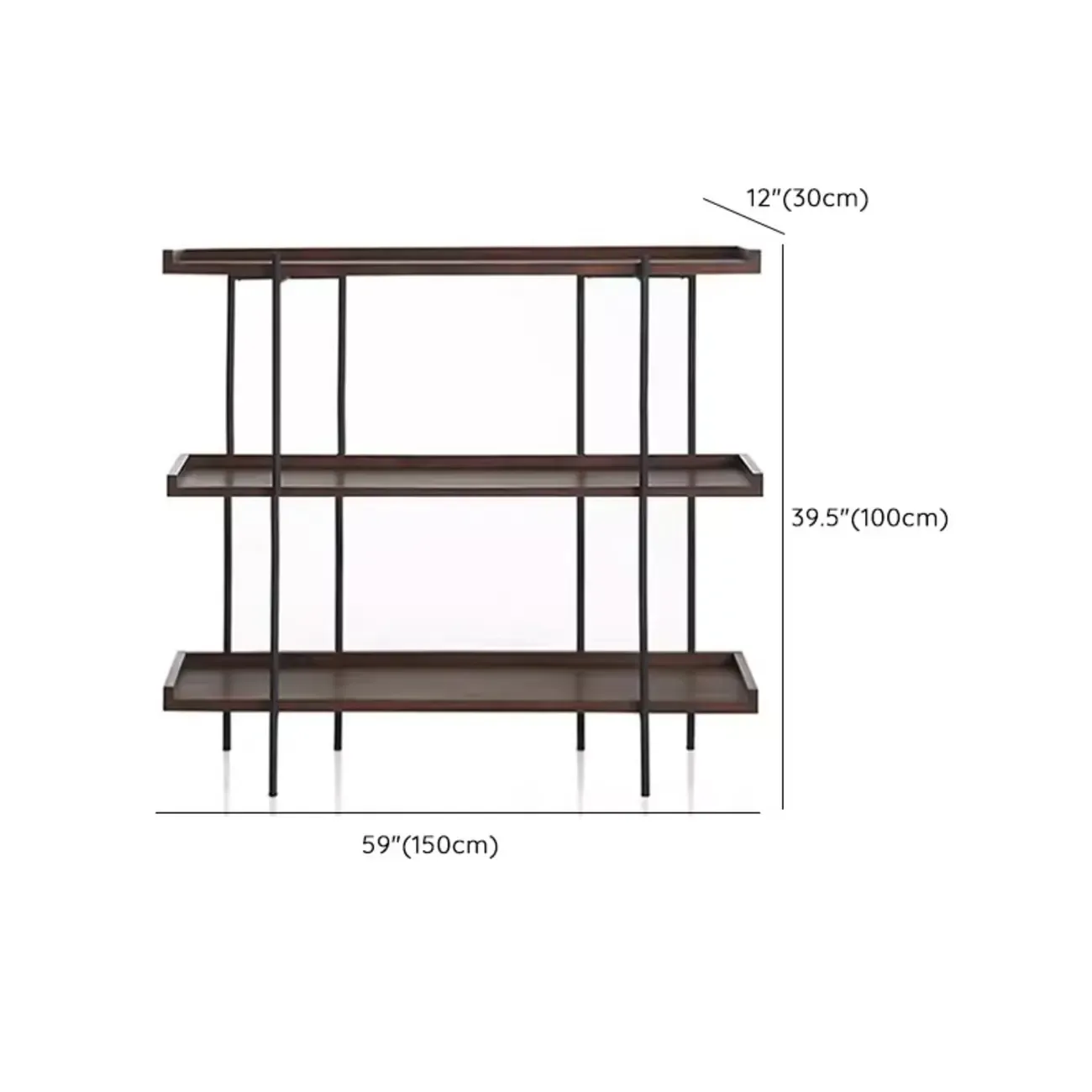 Industrial Etagere Bookshelf Metal and Wood 5-Tier Open Storage | homeyfad