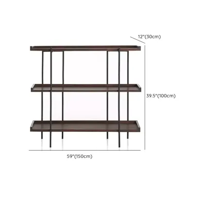 Industrial Etagere Bookshelf Metal and Wood 5-Tier Open Storage