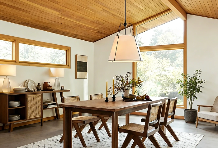 Fabric Metal Pendant Light for Dining