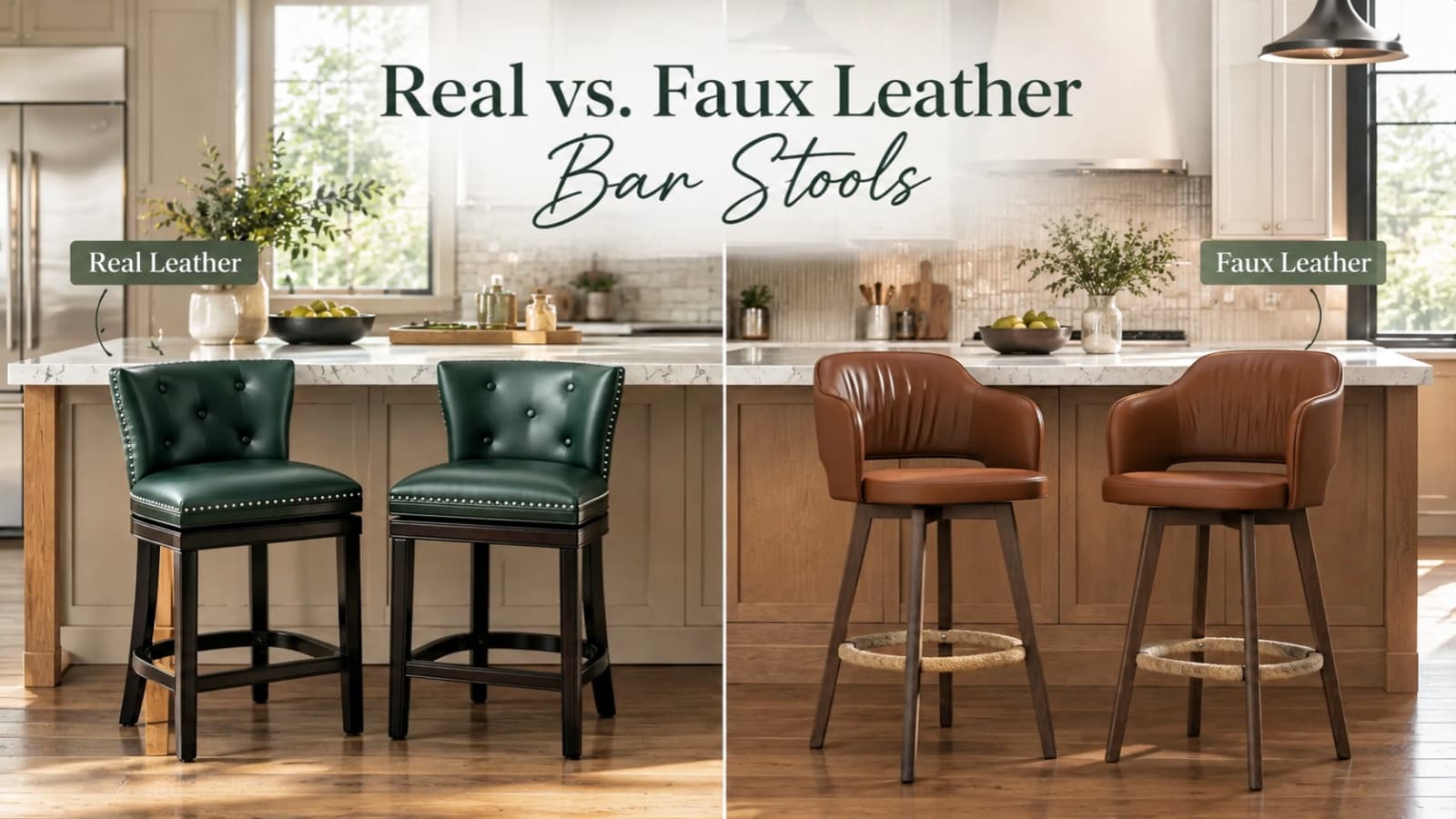 Real vs. Faux Leather Bar Stools | homeyfad