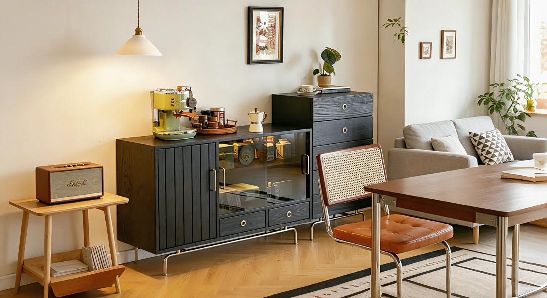 style a sideboard with lighting