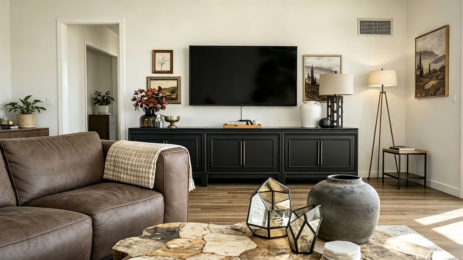 Decorate the Wall Behind a TV Stand | homeyfad