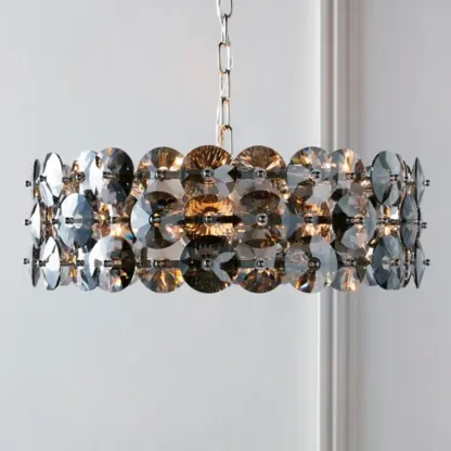 Crystal Drum Chandelier for Modern Elegance Image - 7