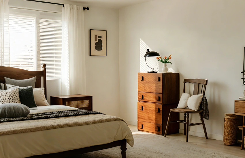Minimalist Brown Wooden Dressers & Chests