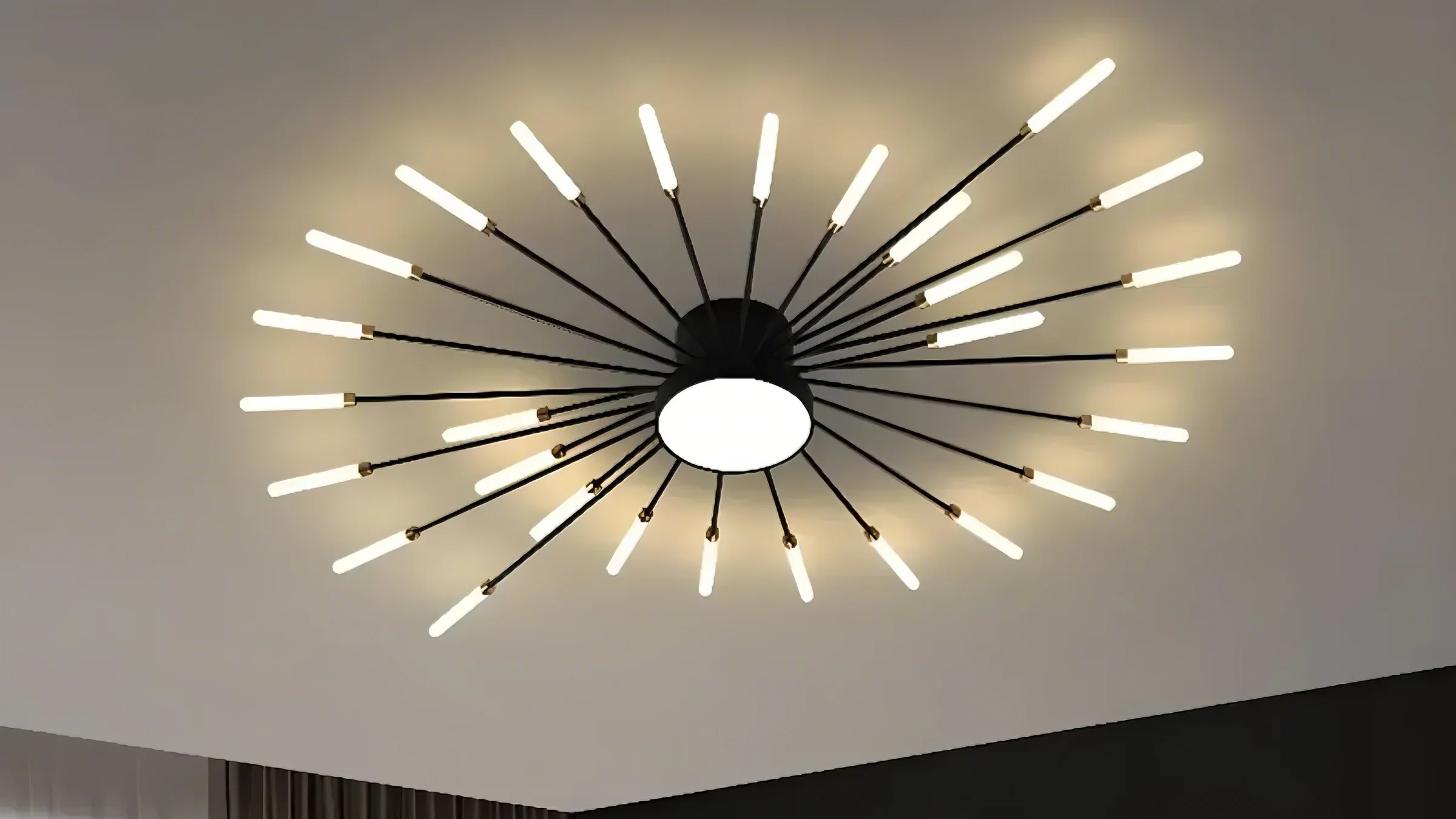 Stylish Sputnik LED Semi Flush Ceiling Light for Living Room