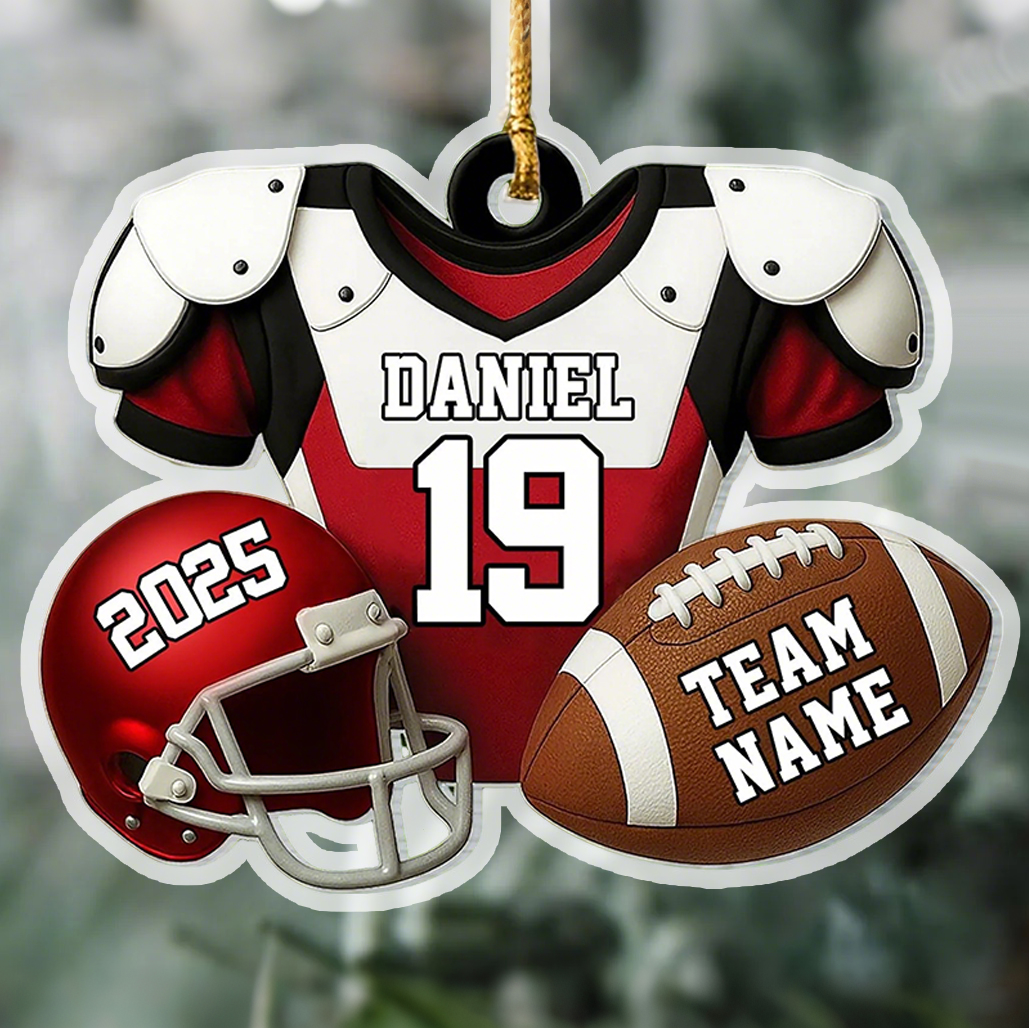 Personalized American Football Christmas Ornaments