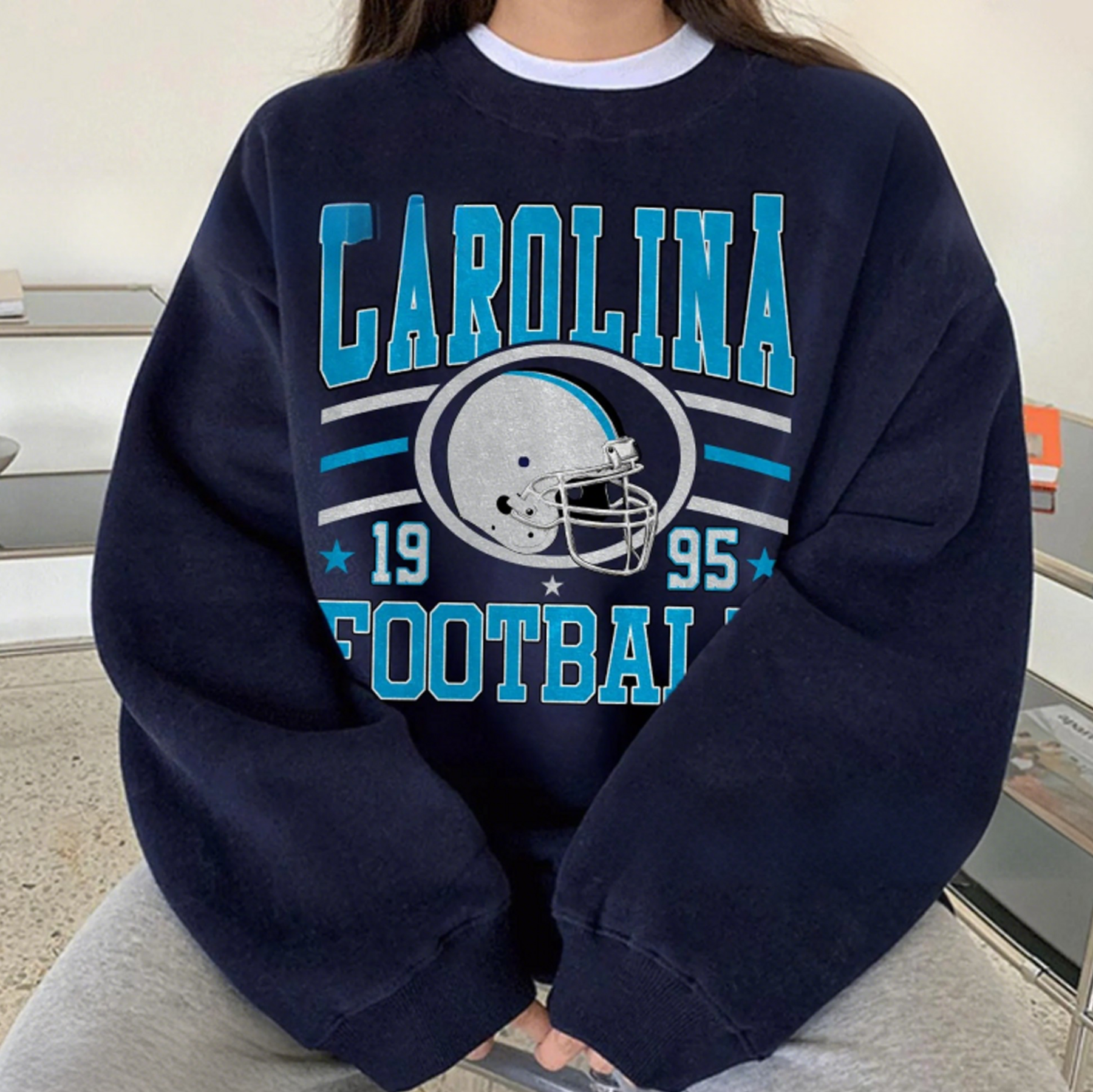 New Retro Style Varsity All Team Football Sweatshirt