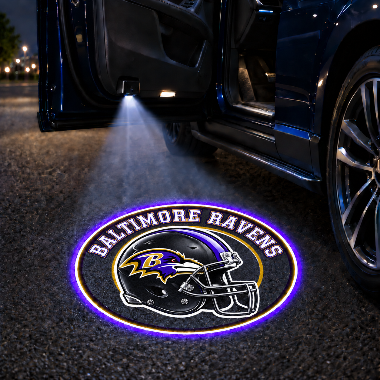 Vintage Football Helmet Car Door Projector Lights – Choose Your Team Style
