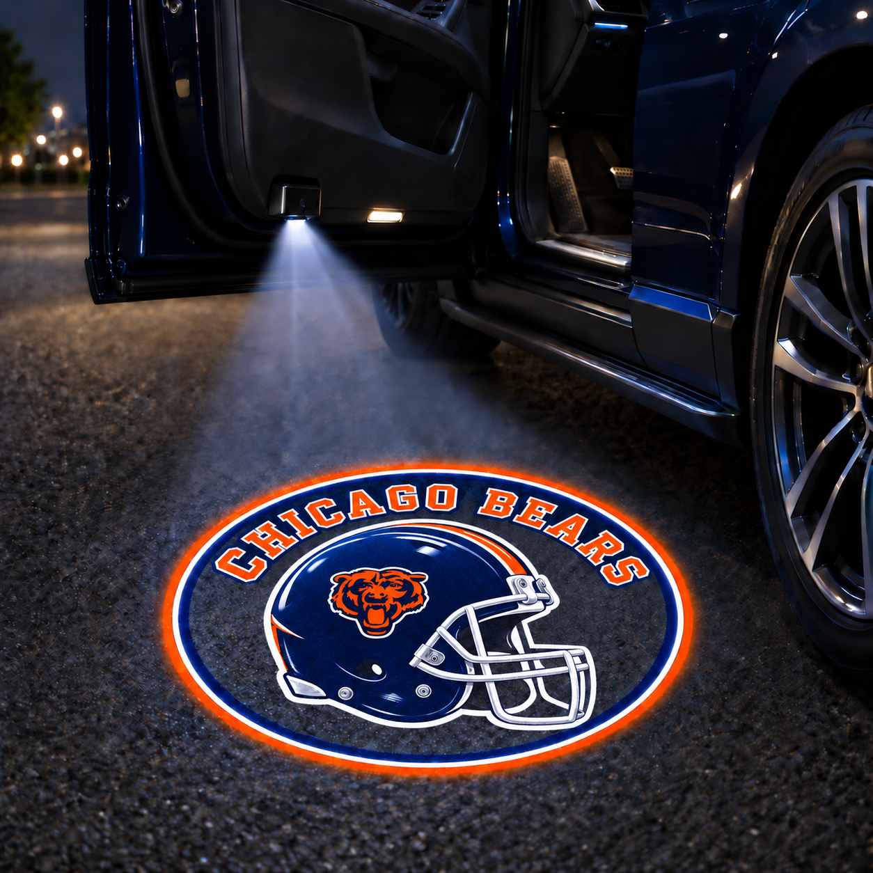 Vintage Football Helmet Car Door Projector Lights – Choose Your Team Style