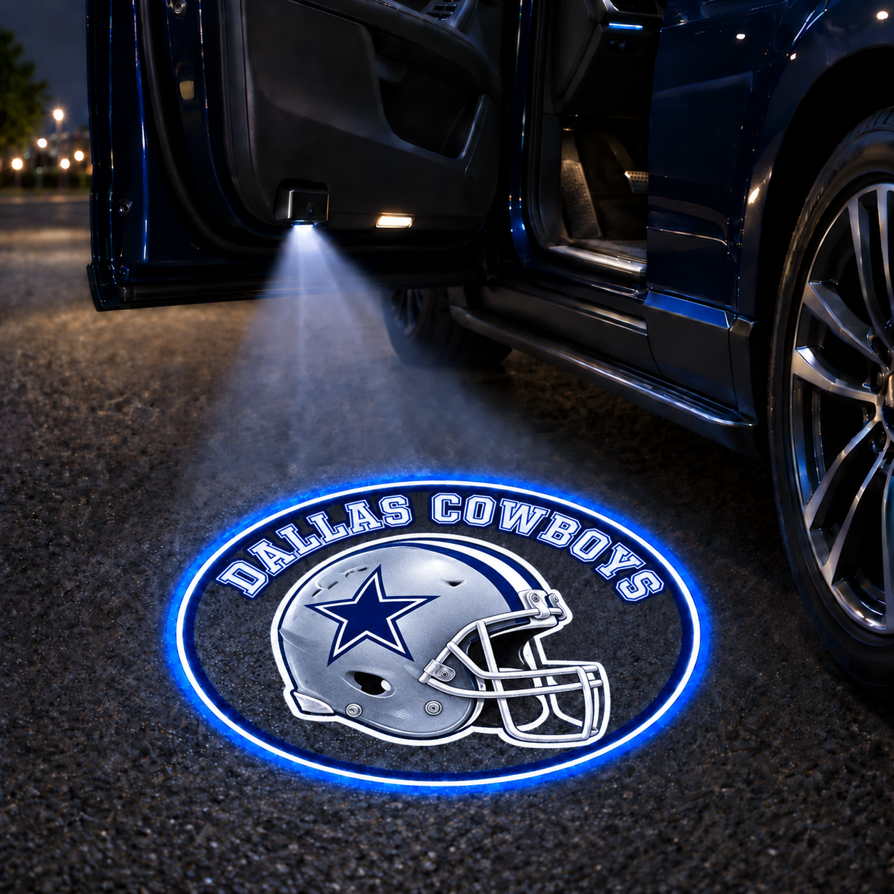 Vintage Football Helmet Car Door Projector Lights – Choose Your Team Style