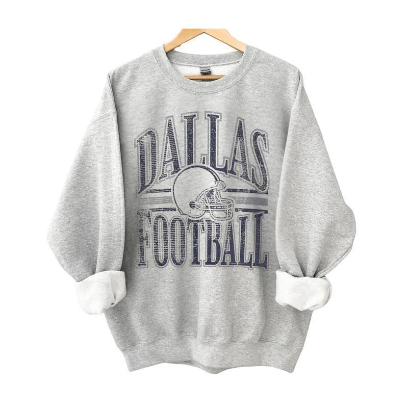 Vintage All Team Football ASH GREY Crewneck Sweatshirt