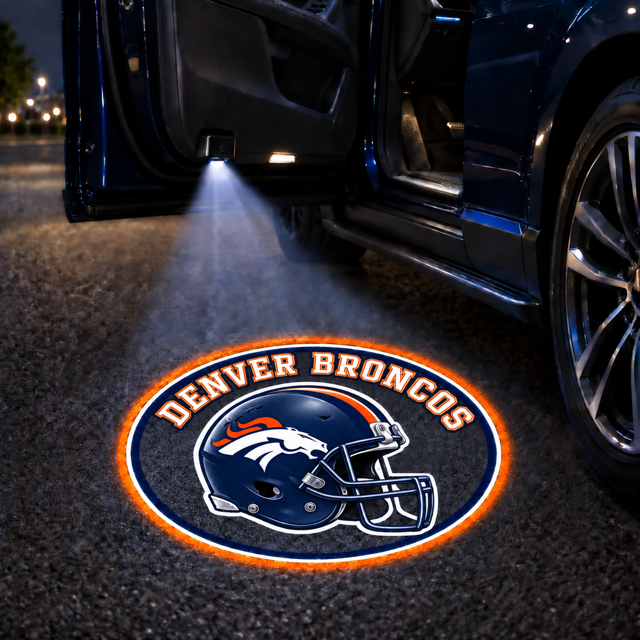 Vintage Football Helmet Car Door Projector Lights – Choose Your Team Style