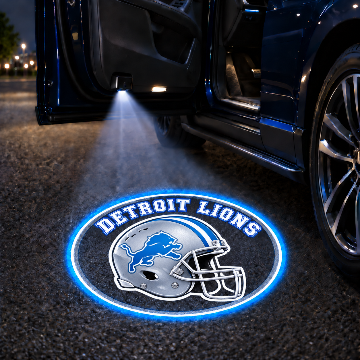 Vintage Football Helmet Car Door Projector Lights – Choose Your Team Style