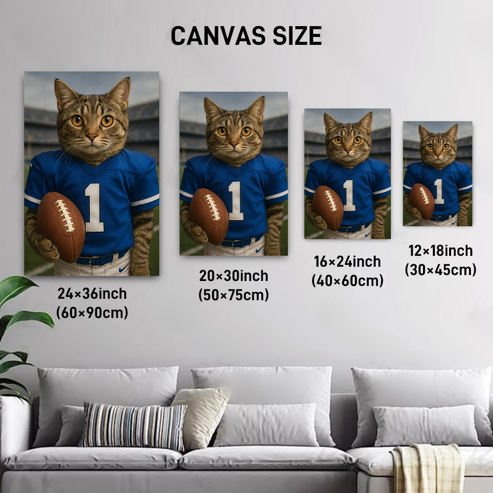 Custom Vintage Pet Football Portrait