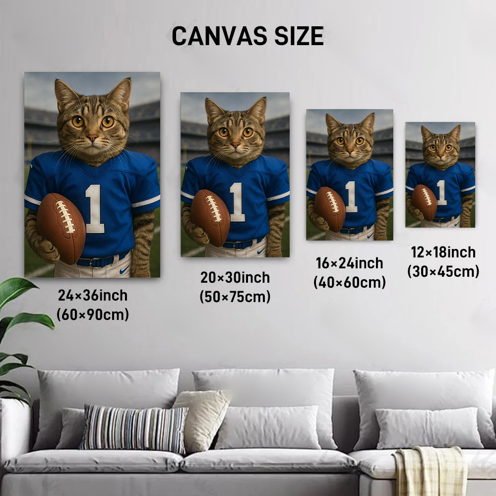 Custom Vintage Pet Football Portrait