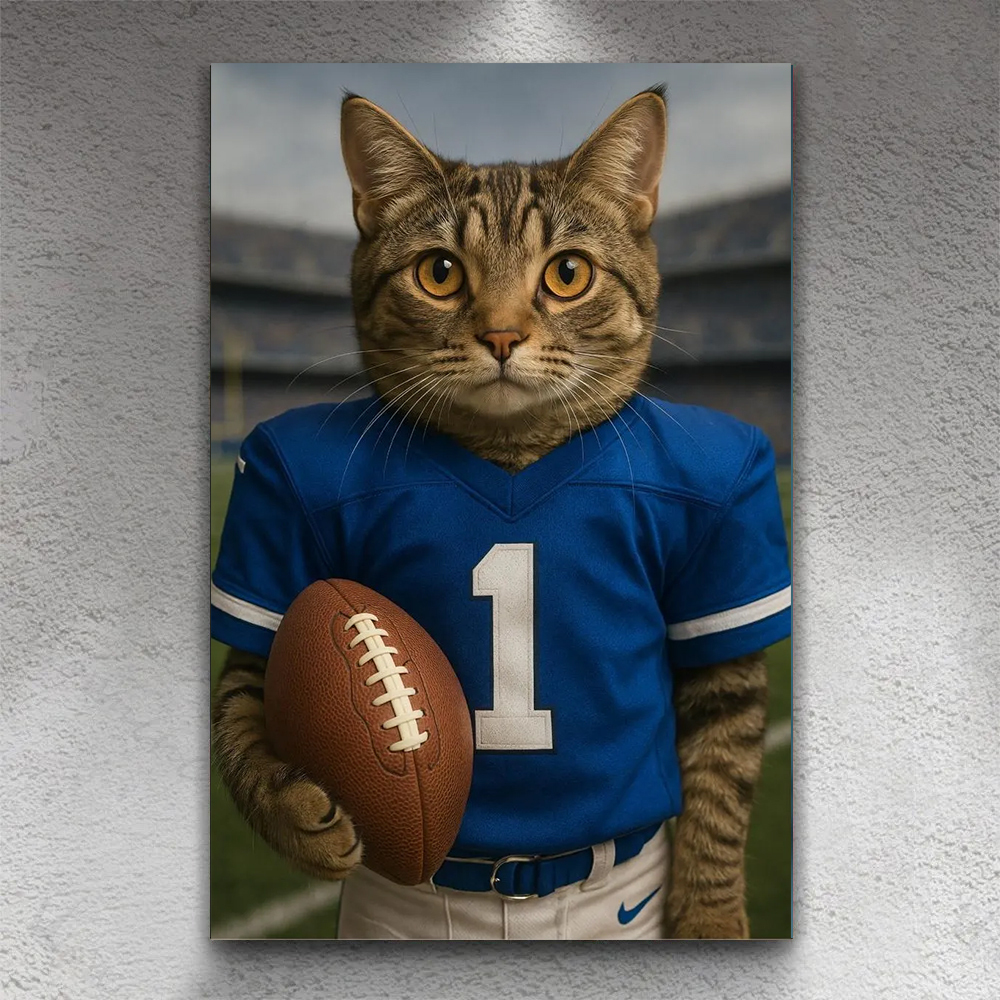 Custom Vintage Pet Football Portrait