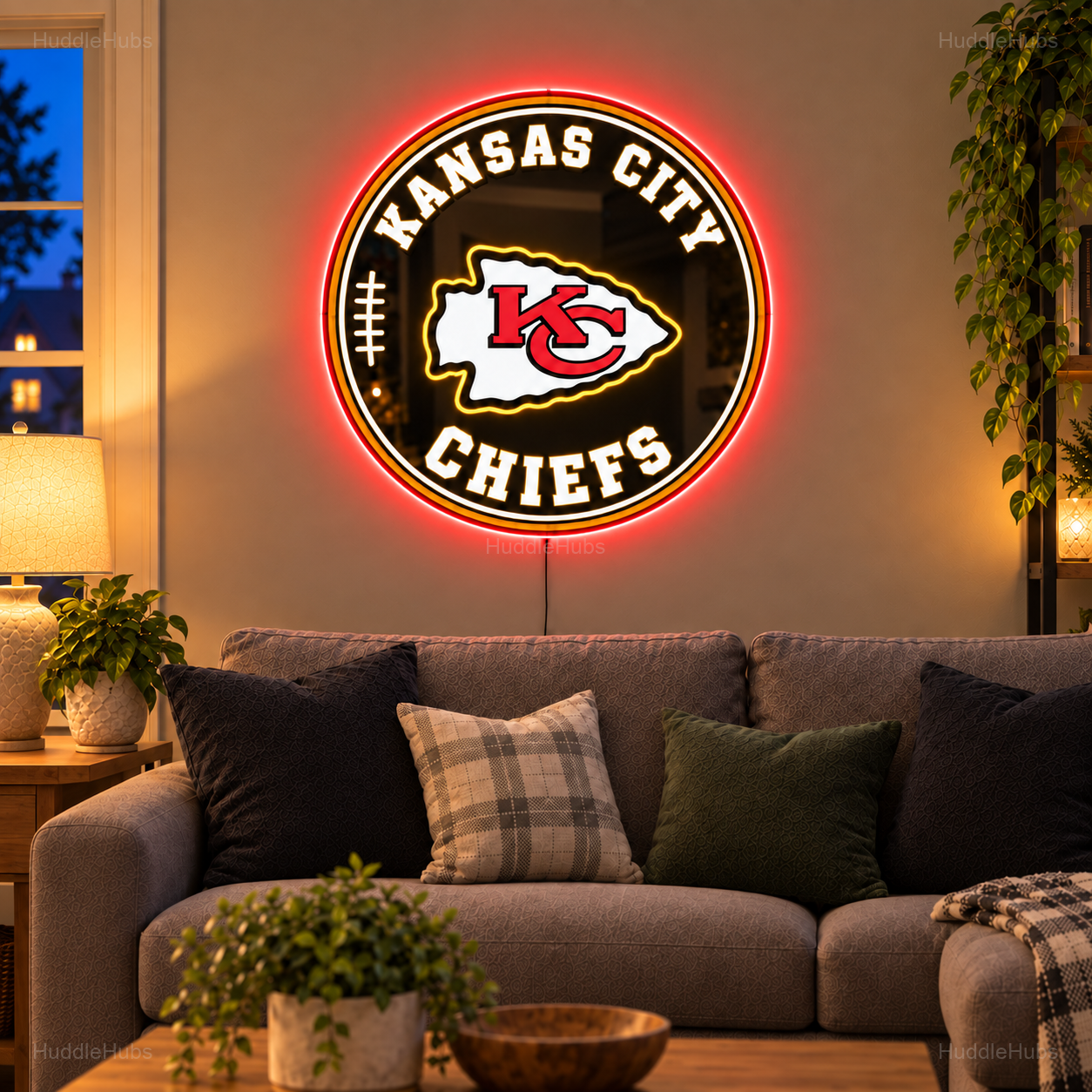 Football Team LED Mirror Wall Light – Game Day Fan Cave Decor