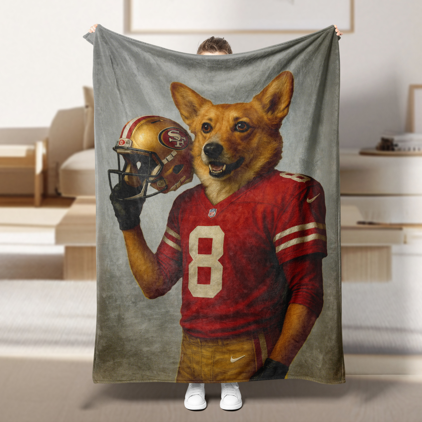 Personalized American Football Pet NFL NCAA Blanket