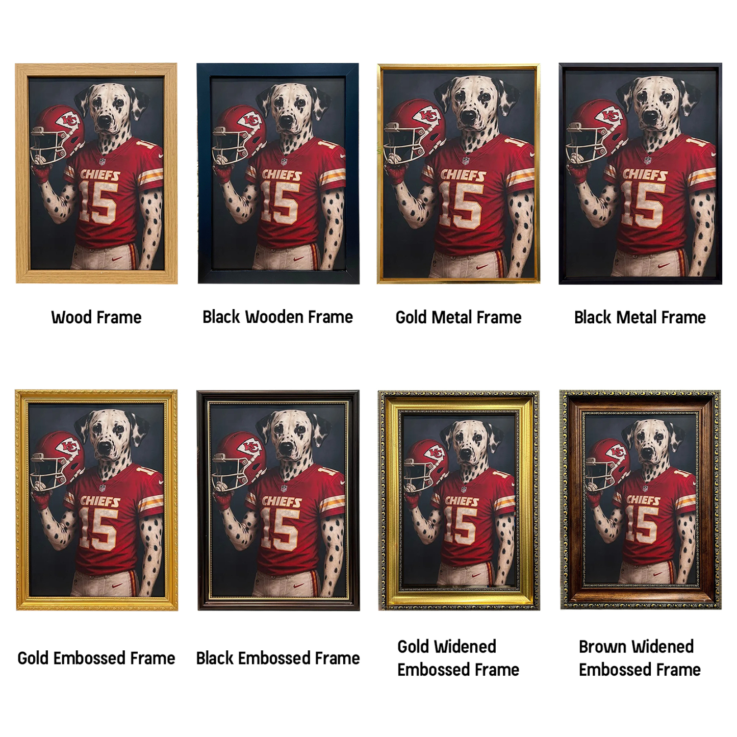 Custom American Football Pet Portrait with Team Jersey