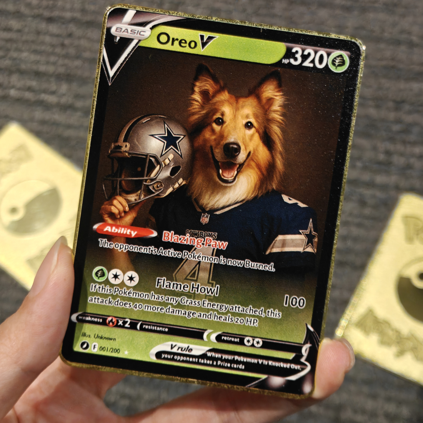 Custom Pet American Football Card