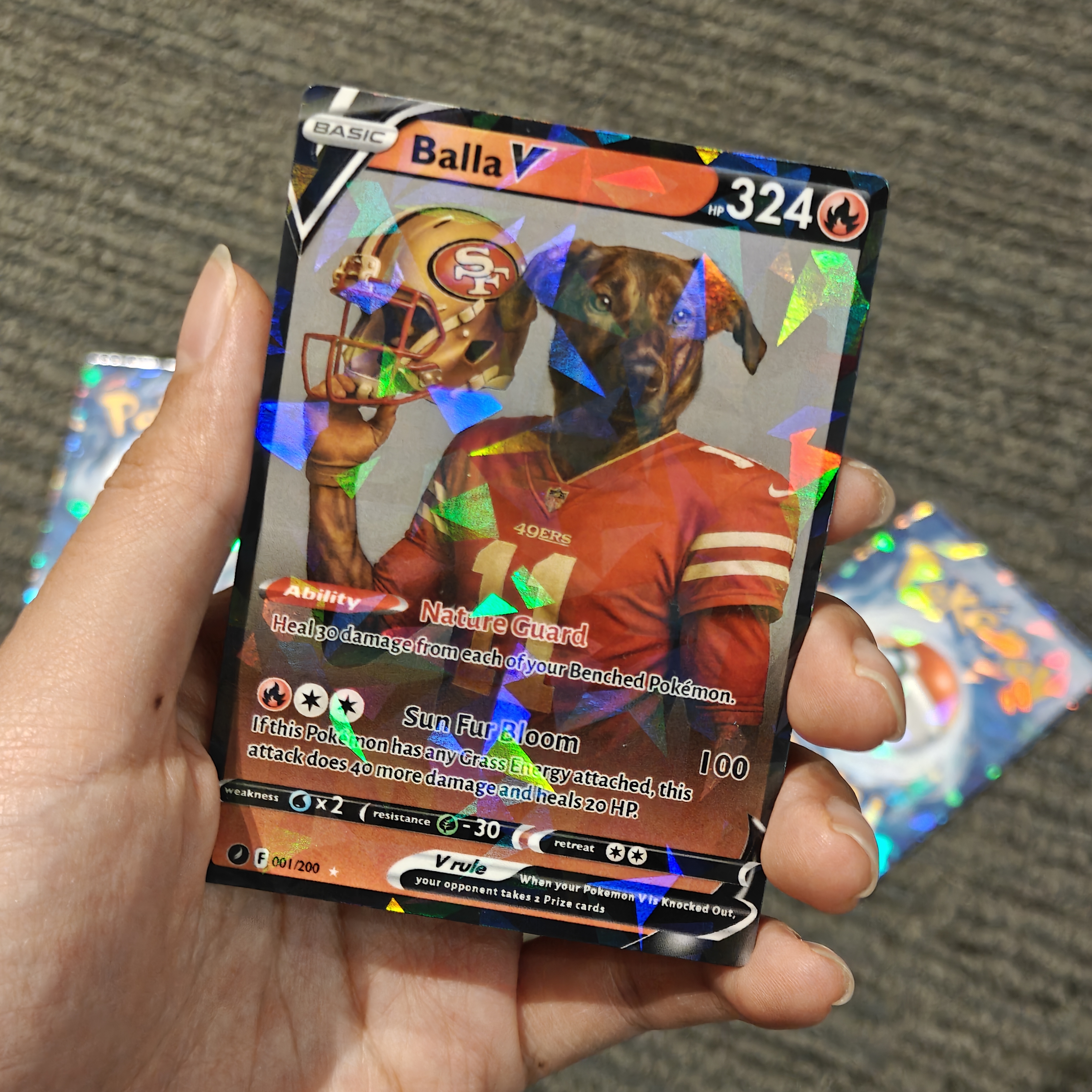 Custom Pet American Football Card