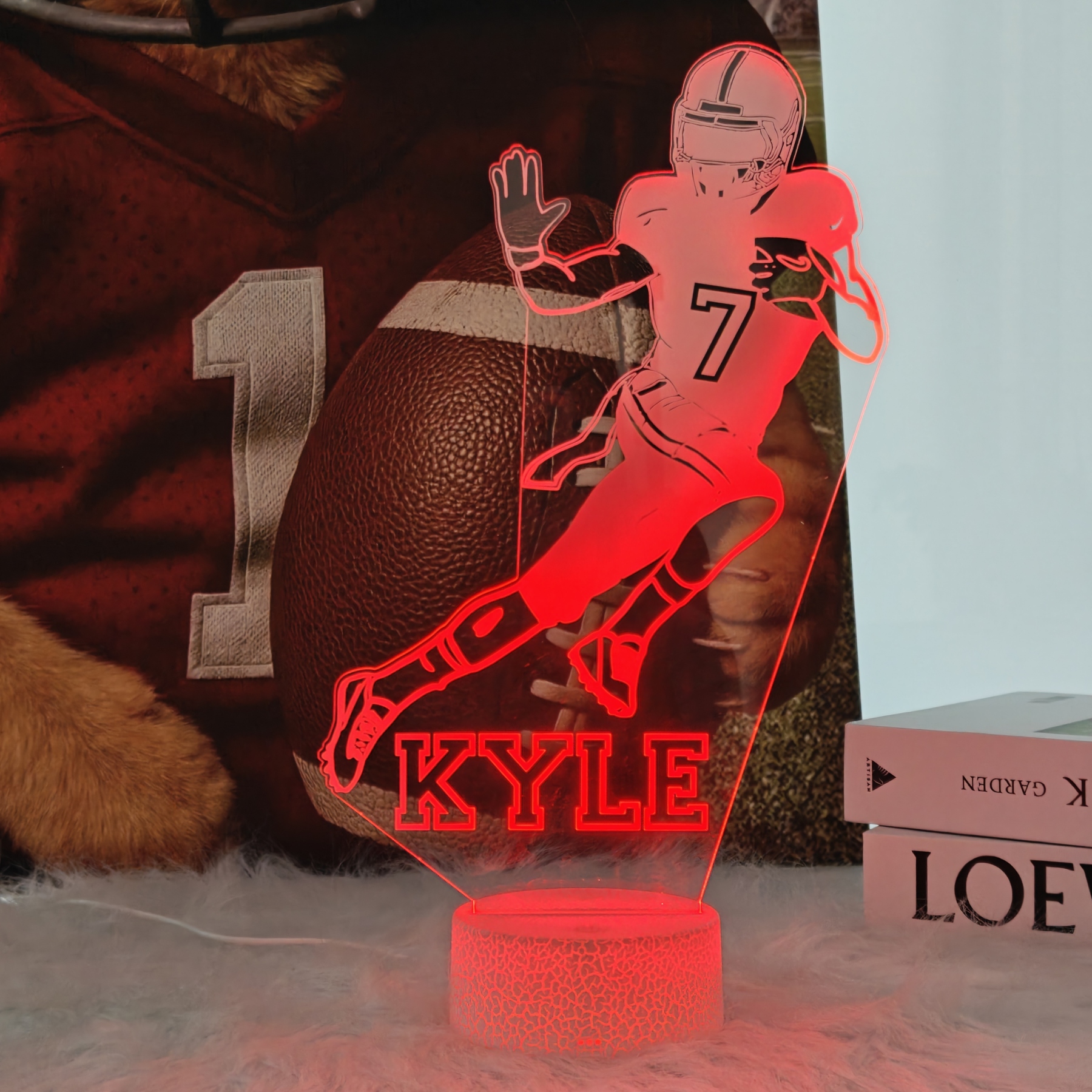 Custom American Football Player LED Night Light