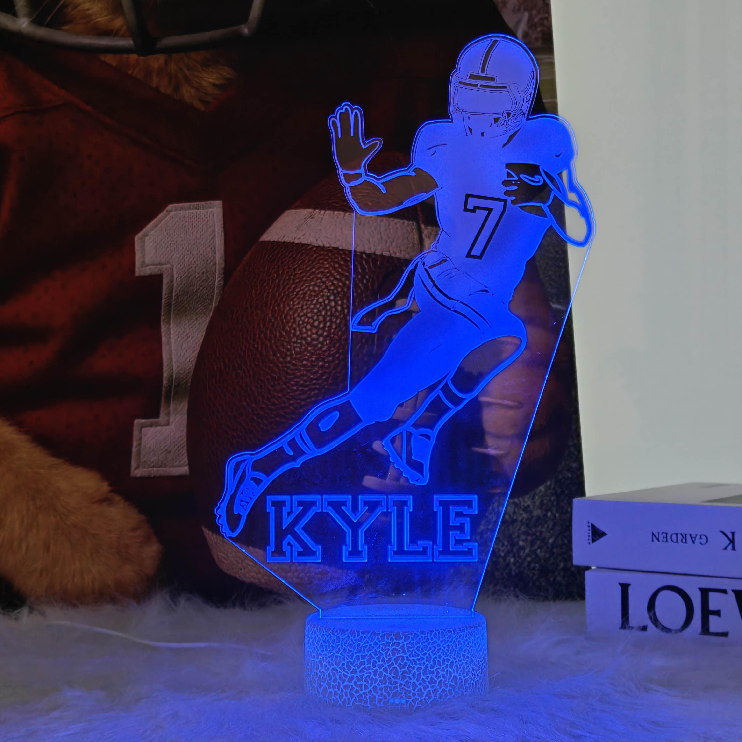 Custom American Football Player LED Night Light