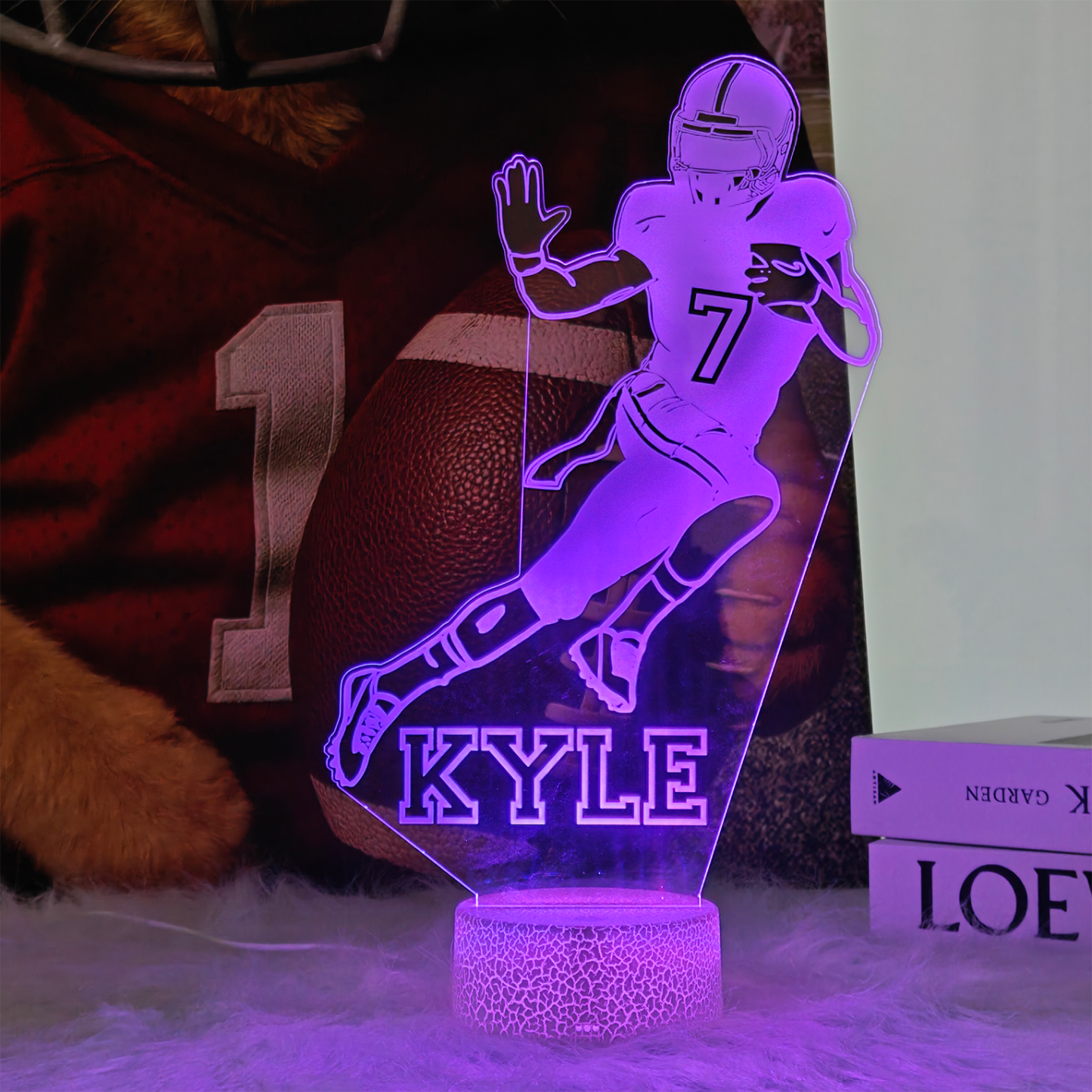 Custom American Football Player LED Night Light