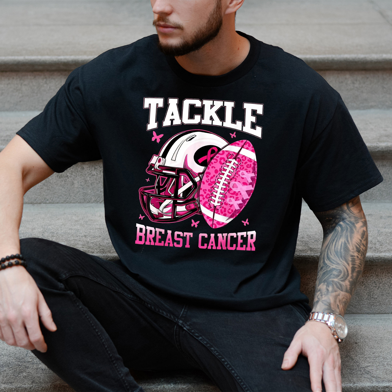 Tackle Breast Cancer Awareness T-Shirt