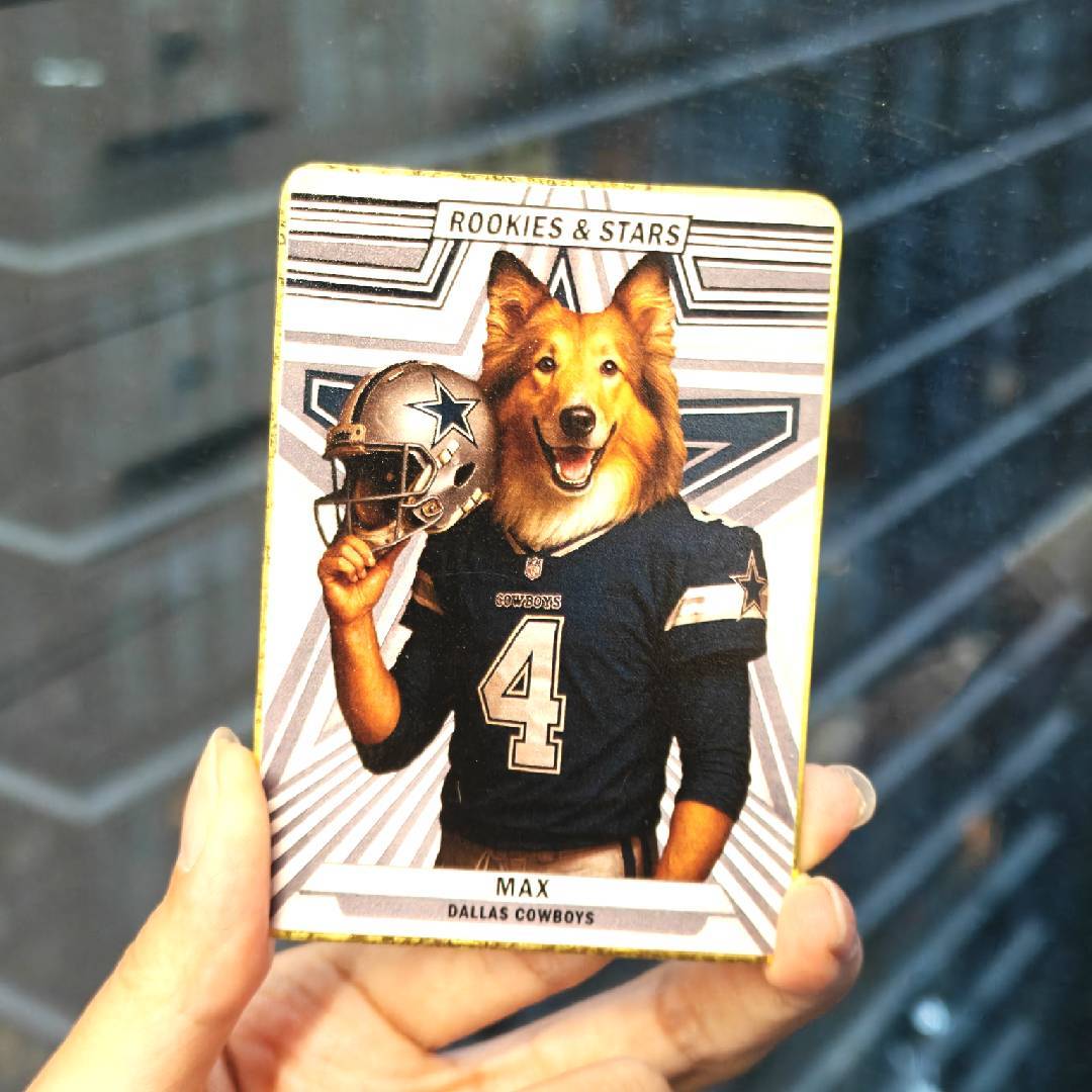 Custom Sci-Fi Football Star Pet Cards - Unleash Your Pet's Inner MVP