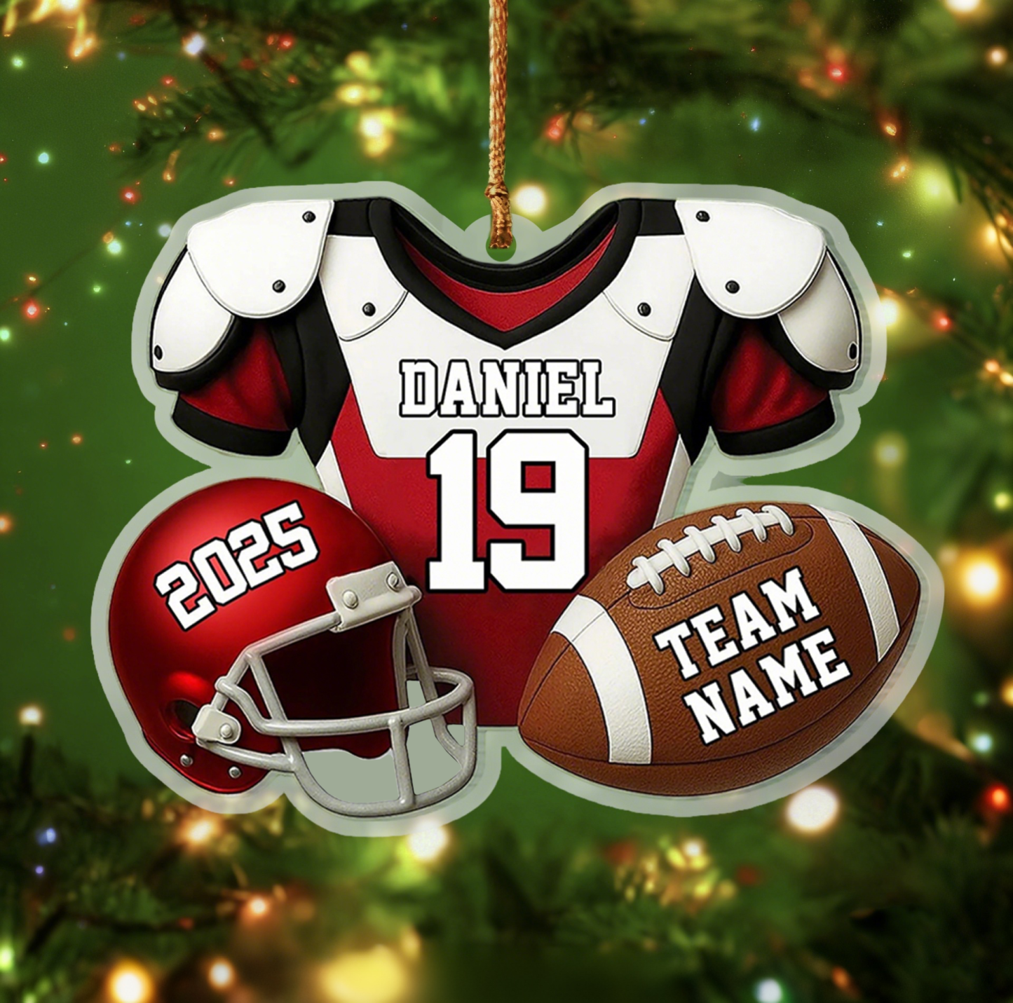 Personalized American Football Christmas Ornaments
