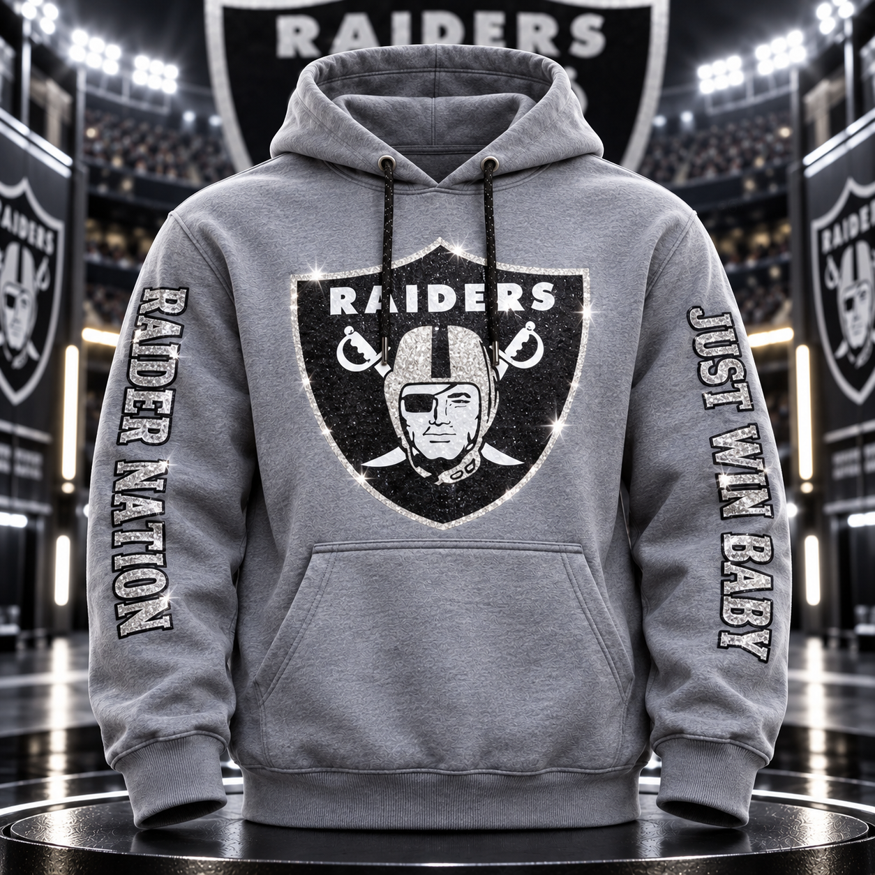Vintage Football Sequin-Style Hoodie – 32 Team Styles Available